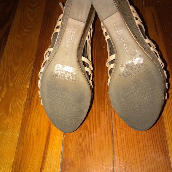 Franco Sarto Strappy Cork Wedges - Picture 5 of 7